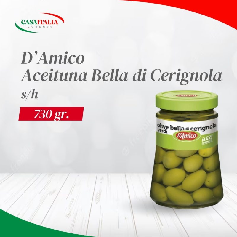 Aceitunas verdes de Cerignola 730 g D'Amico