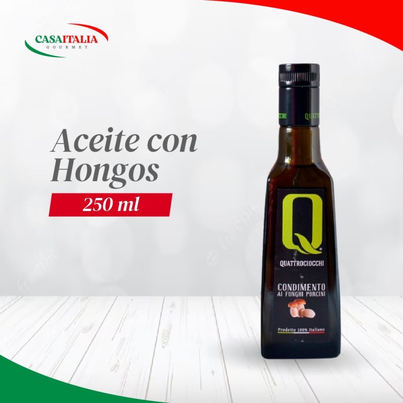 Aceite de oliva EVO aromatizado con Hongo Porcini 250 ml Quattrociocchi