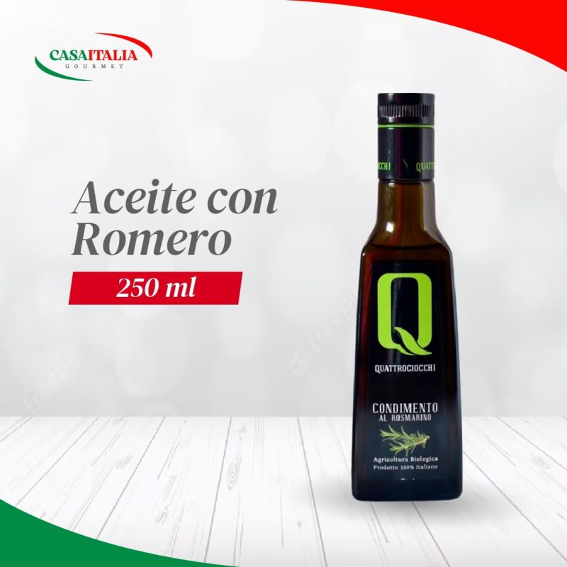 Aceite de oliva EVO aromatizado con Romero 250 ml Quattrociocchi