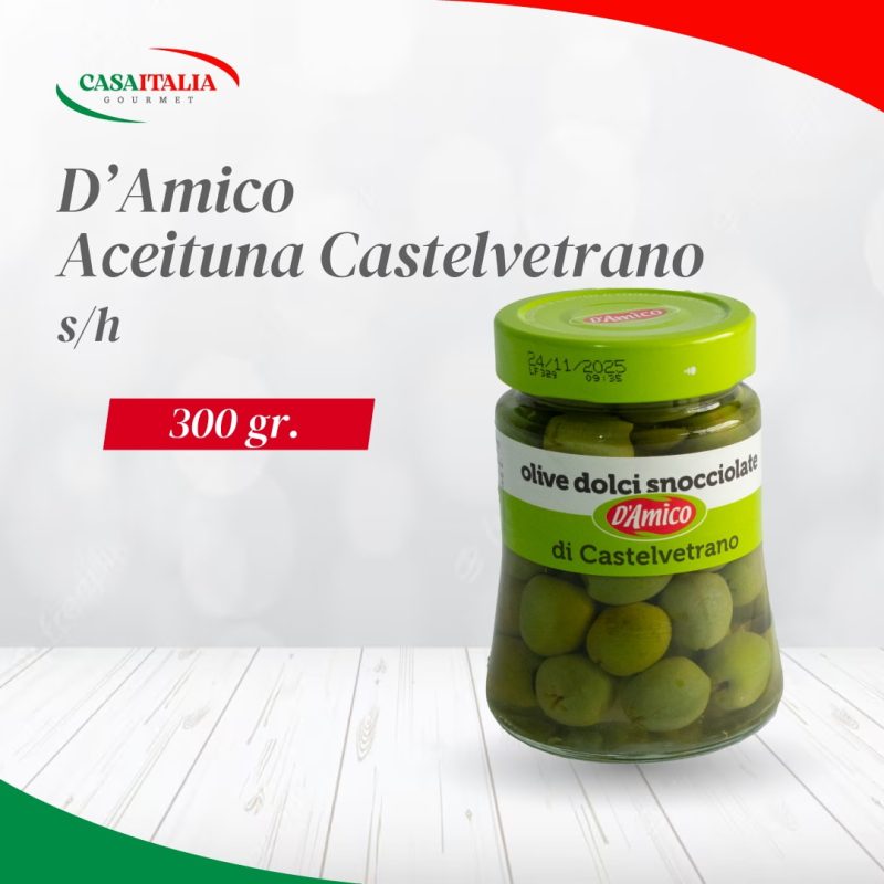 Aceitunas verdes dulces deshuesadas de Castelvetrano 300 g D’Amico